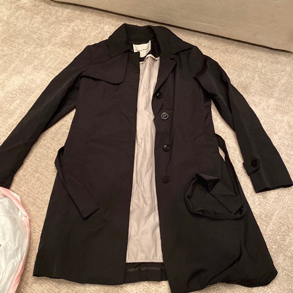 Black Zara rain jacket with liner Small